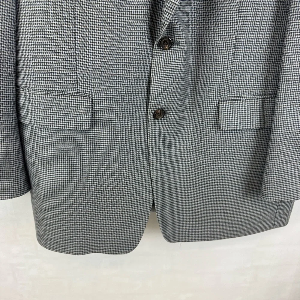 Lauren Ralph Lauren Houndstooth Blazer Mens‎ 44L Wool Silk Sport Coat